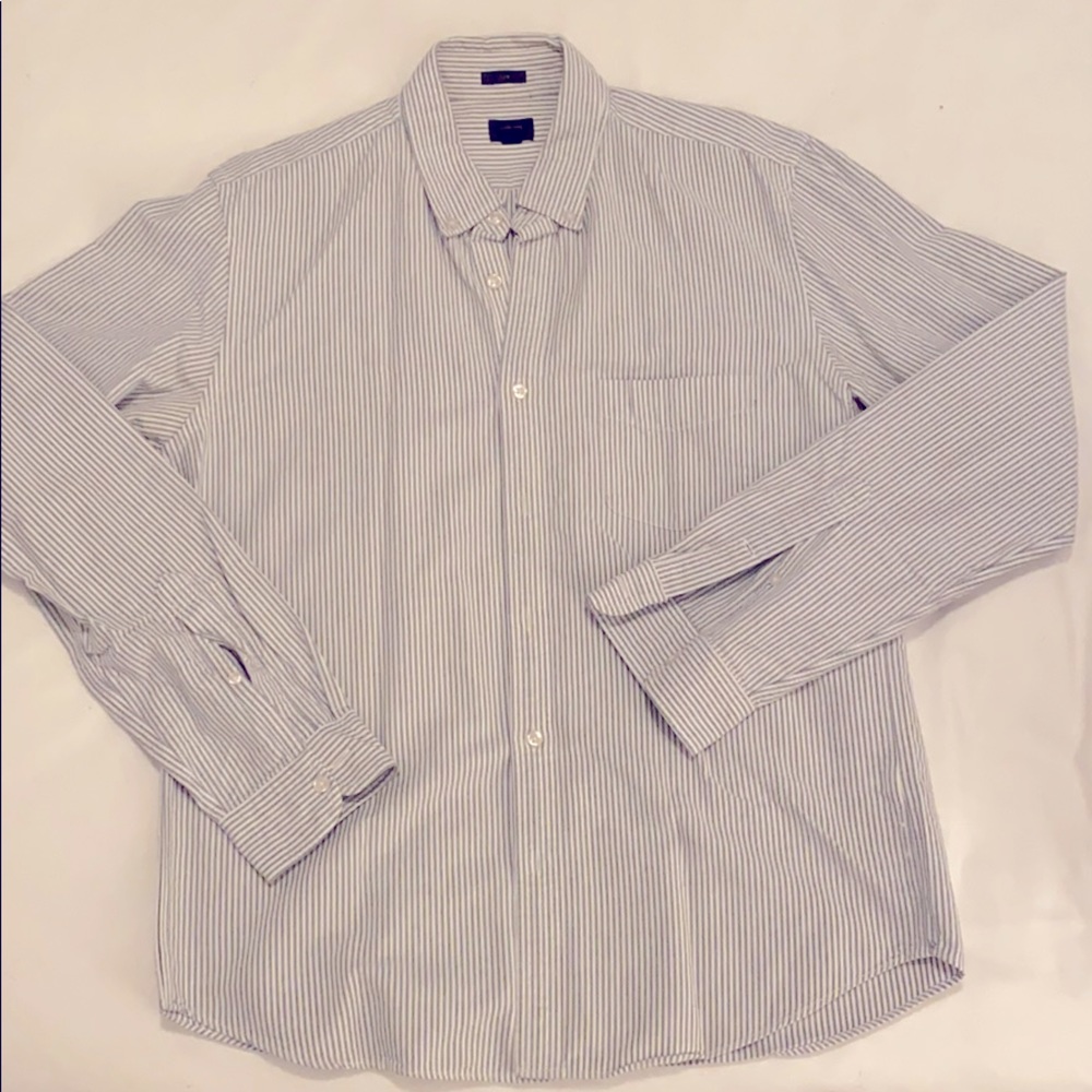 J Crew Striped Oxford Shirt - L slim